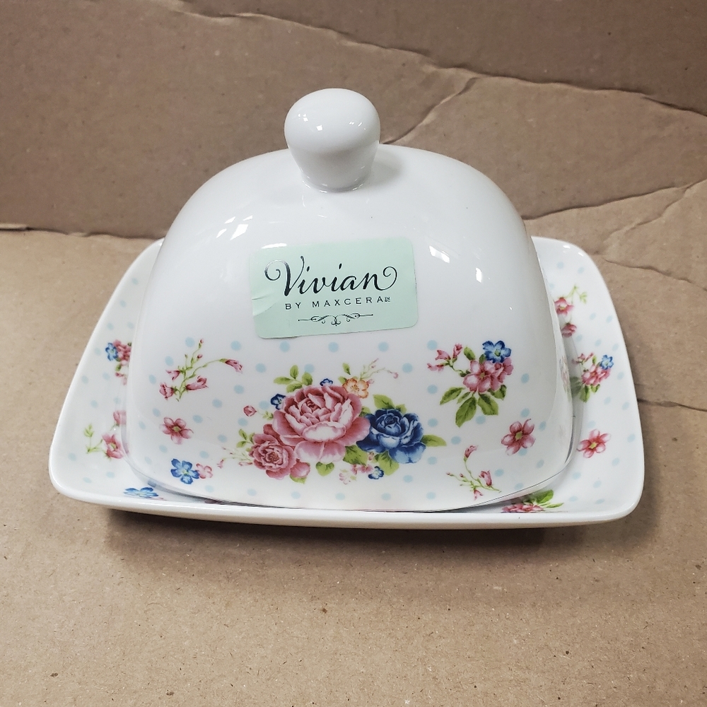 Floral Butter/Cream Cheese dish by Maxcera
